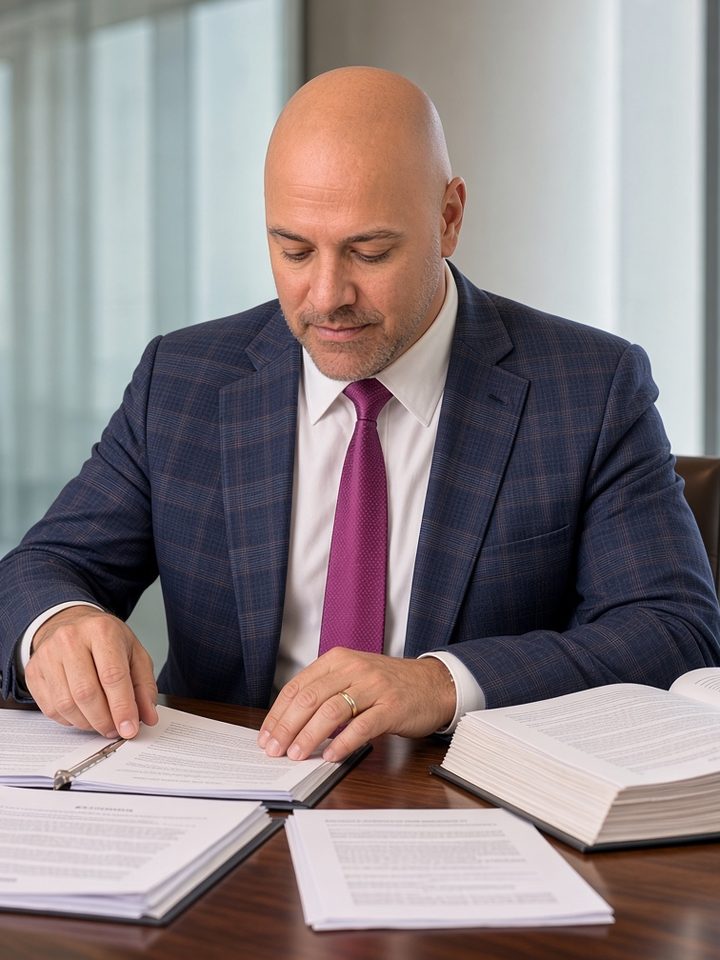 Anthony D. Samons reviewing case documents